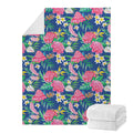 Watercolor Chrysanthemum Pattern Print Blanket