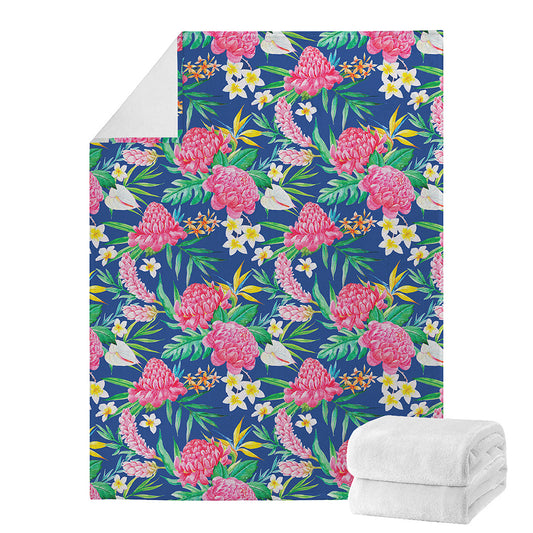 Watercolor Chrysanthemum Pattern Print Blanket