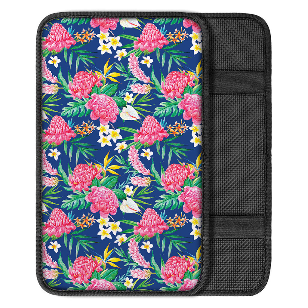Watercolor Chrysanthemum Pattern Print Car Center Console Cover