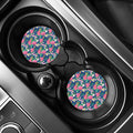 Watercolor Chrysanthemum Pattern Print Car Coasters