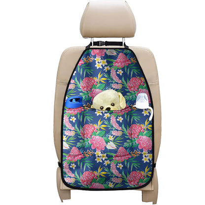 Watercolor Chrysanthemum Pattern Print Car Seat Organizers