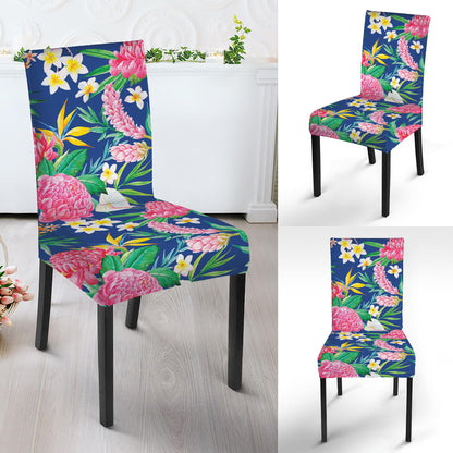 Watercolor Chrysanthemum Pattern Print Dining Chair Slipcover
