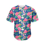 Watercolor Chrysanthemum Pattern Print Men's Baseball Jersey