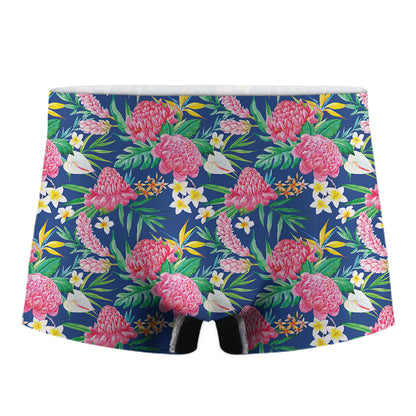 Watercolor Chrysanthemum Pattern Print Men's Boxer Briefs