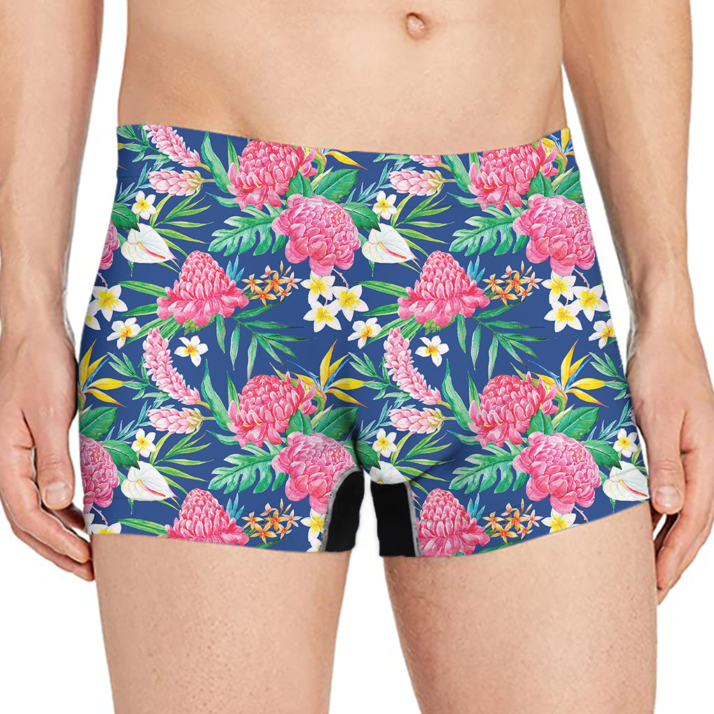 Watercolor Chrysanthemum Pattern Print Men's Boxer Briefs