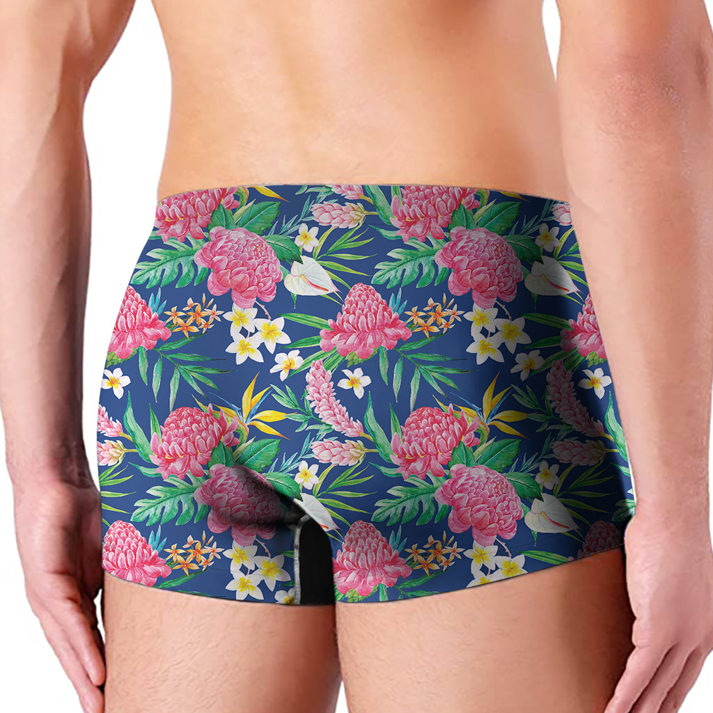 Watercolor Chrysanthemum Pattern Print Men's Boxer Briefs