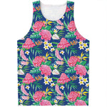Watercolor Chrysanthemum Pattern Print Men's Tank Top