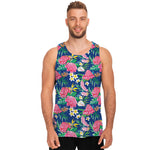 Watercolor Chrysanthemum Pattern Print Men's Tank Top
