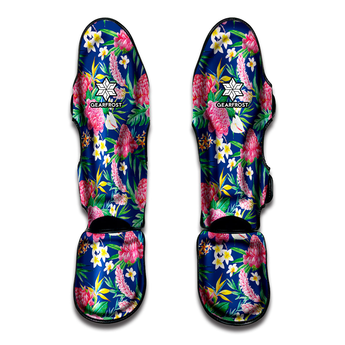 Watercolor Chrysanthemum Pattern Print Muay Thai Shin Guard
