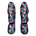 Watercolor Chrysanthemum Pattern Print Muay Thai Shin Guard