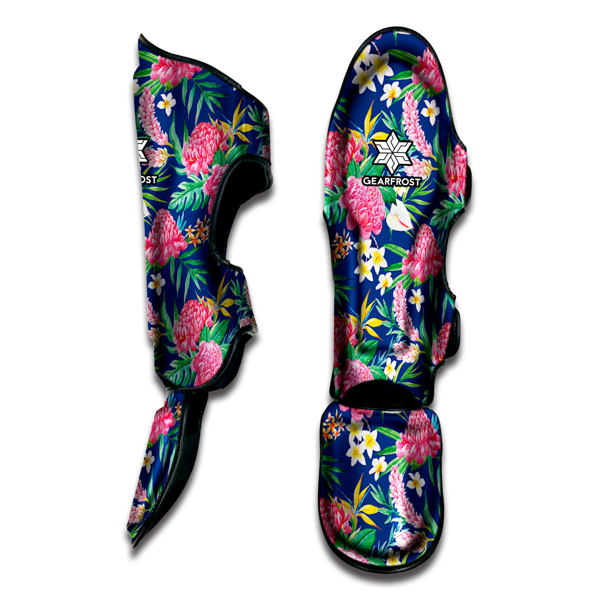 Watercolor Chrysanthemum Pattern Print Muay Thai Shin Guard