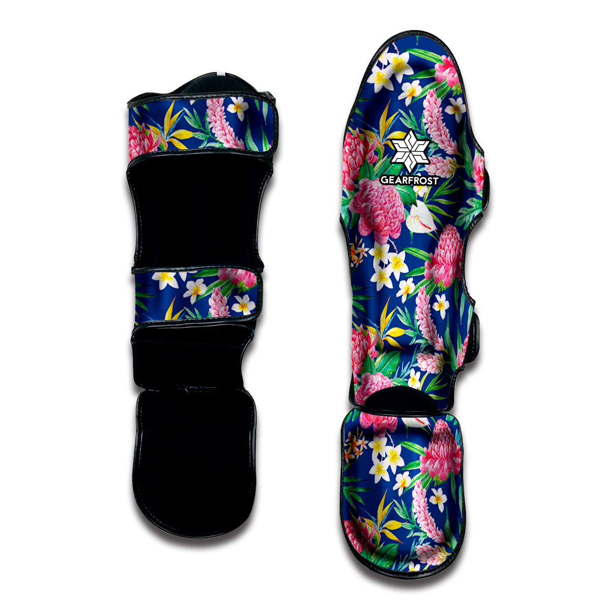 Watercolor Chrysanthemum Pattern Print Muay Thai Shin Guard