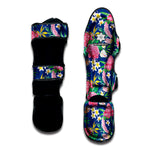 Watercolor Chrysanthemum Pattern Print Muay Thai Shin Guard