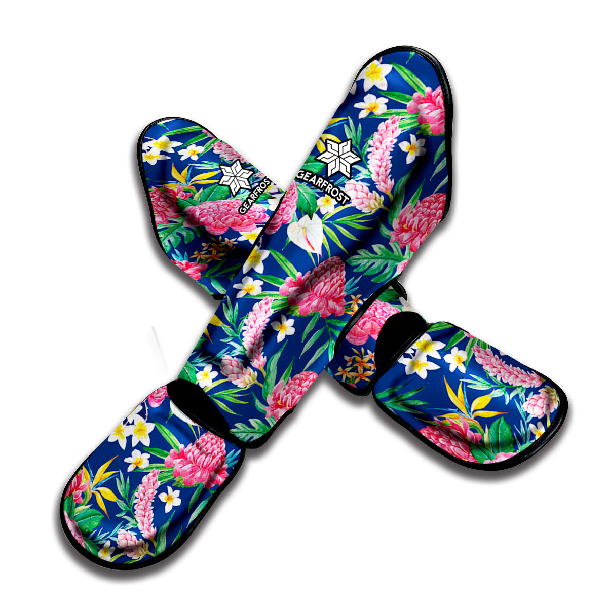 Watercolor Chrysanthemum Pattern Print Muay Thai Shin Guard