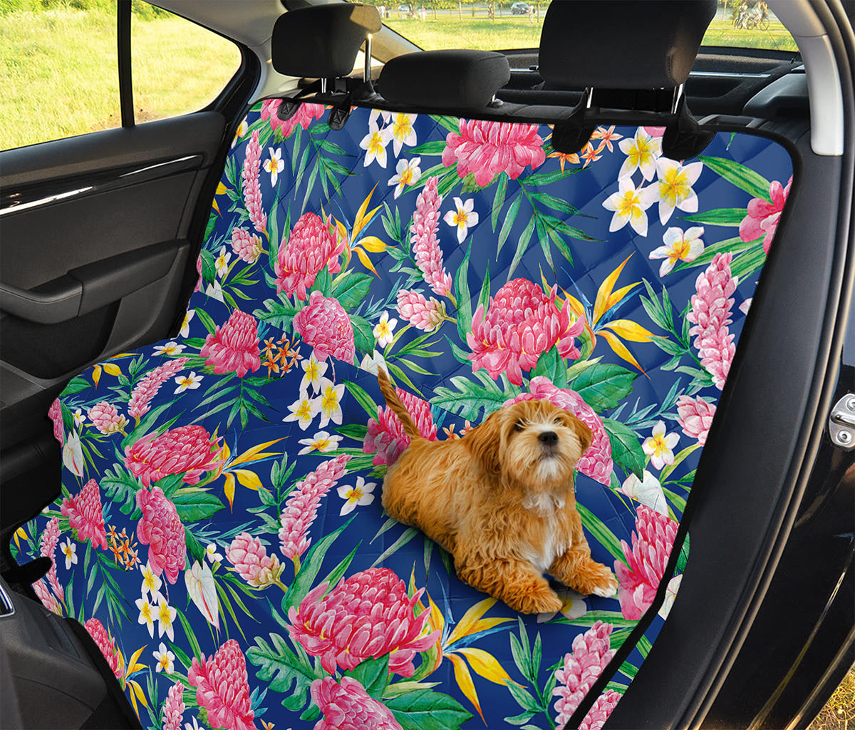 Watercolor Chrysanthemum Pattern Print Pet Car Back Seat Cover