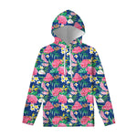 Watercolor Chrysanthemum Pattern Print Pullover Hoodie
