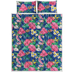 Watercolor Chrysanthemum Pattern Print Quilt Bed Set