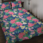 Watercolor Chrysanthemum Pattern Print Quilt Bed Set