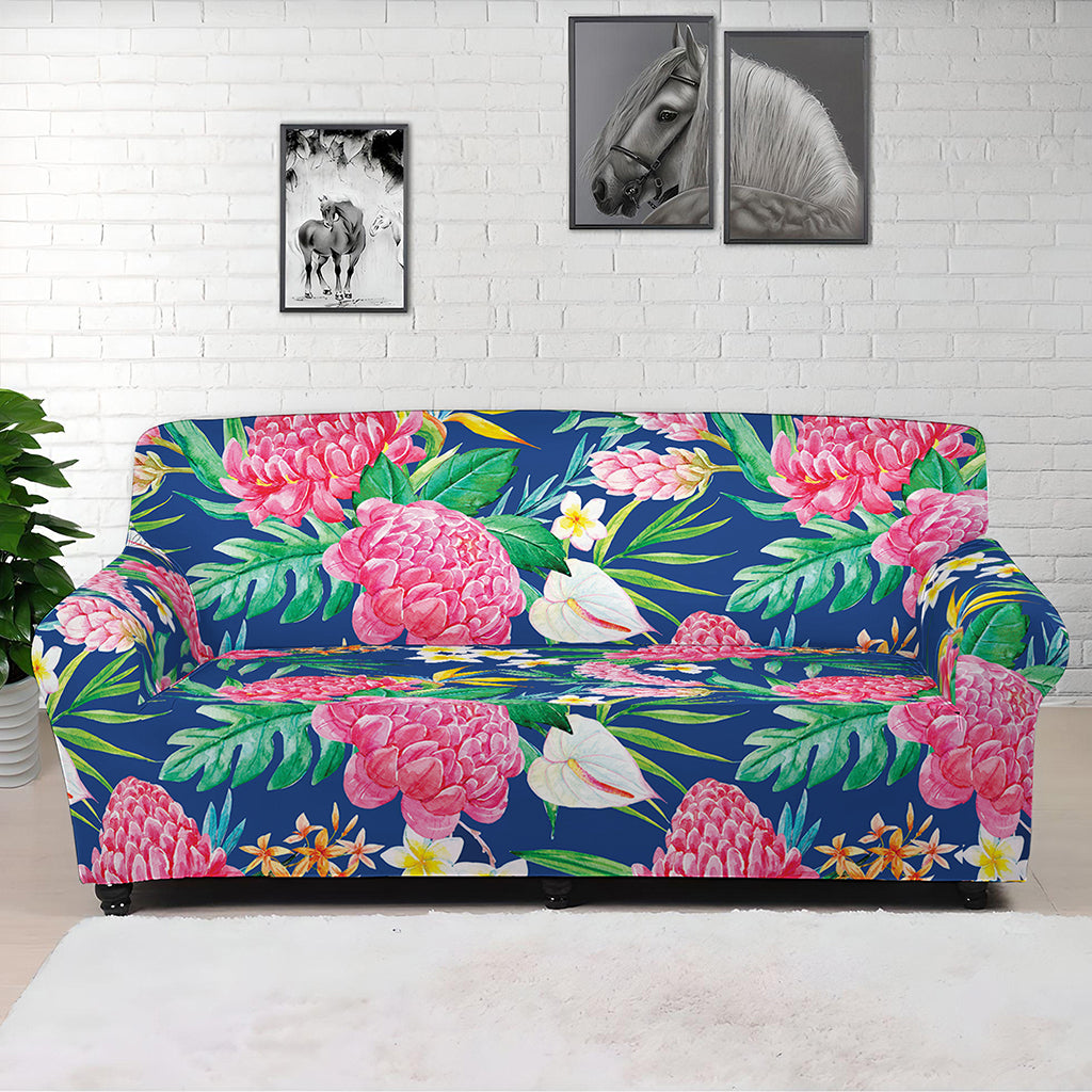 Watercolor Chrysanthemum Pattern Print Sofa Cover