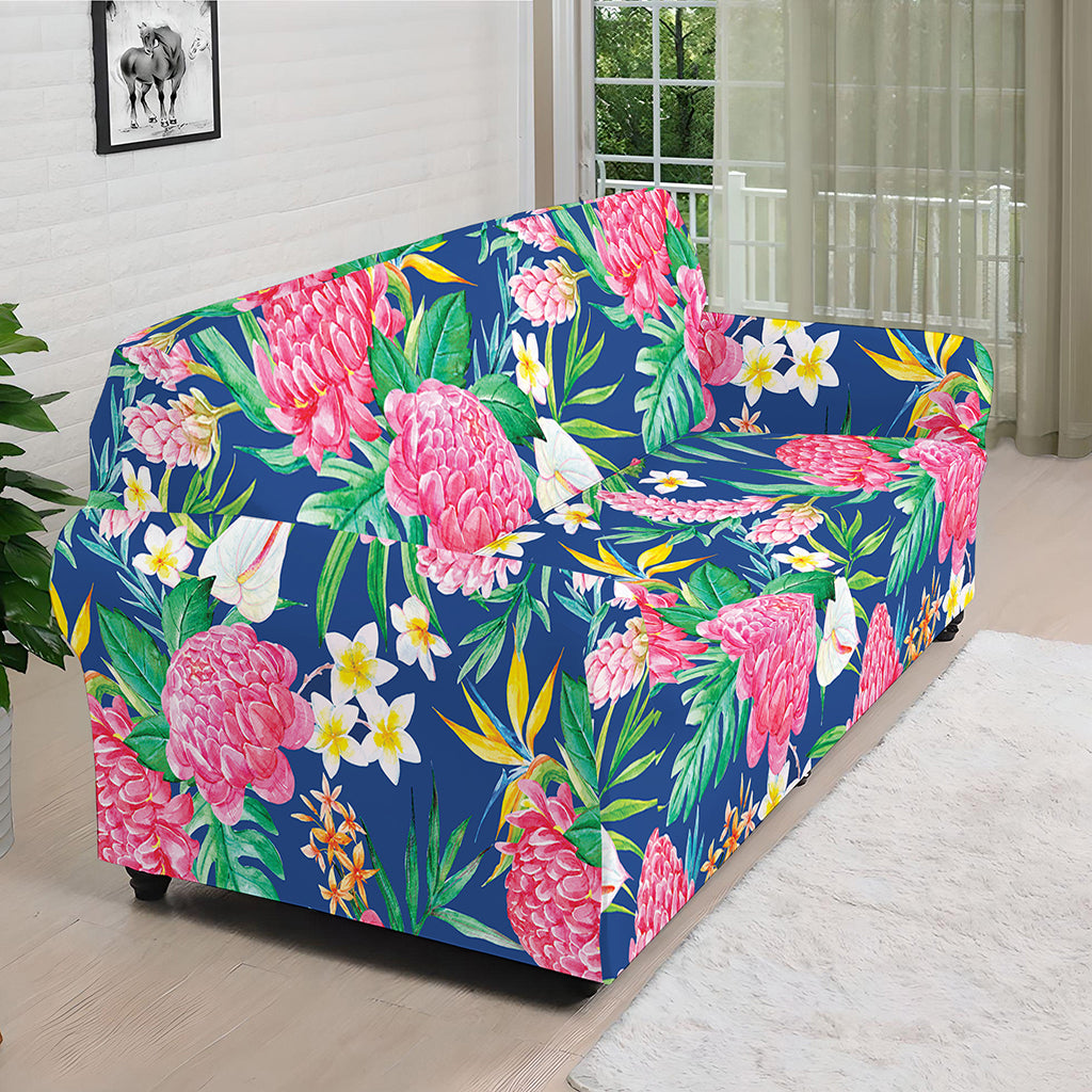 Watercolor Chrysanthemum Pattern Print Sofa Cover