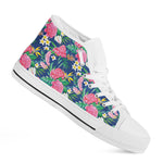 Watercolor Chrysanthemum Pattern Print White High Top Shoes