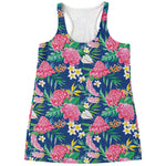 Watercolor Chrysanthemum Pattern Print Women's Racerback Tank Top