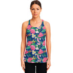 Watercolor Chrysanthemum Pattern Print Women's Racerback Tank Top