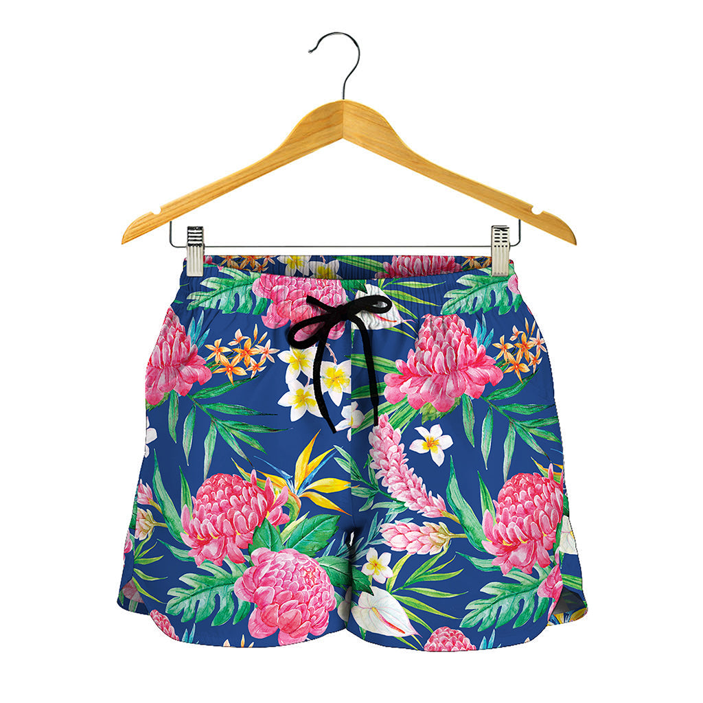 Watercolor Chrysanthemum Pattern Print Women's Shorts