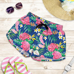 Watercolor Chrysanthemum Pattern Print Women's Shorts