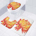Watercolor Chrysanthemum Print 3 Piece Bath Mat Set
