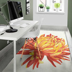 Watercolor Chrysanthemum Print Area Rug