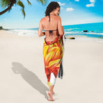 Watercolor Chrysanthemum Print Beach Sarong Wrap