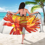 Watercolor Chrysanthemum Print Beach Sarong Wrap