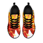 Watercolor Chrysanthemum Print Black Sneakers