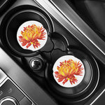 Watercolor Chrysanthemum Print Car Coasters