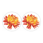 Watercolor Chrysanthemum Print Car Coasters
