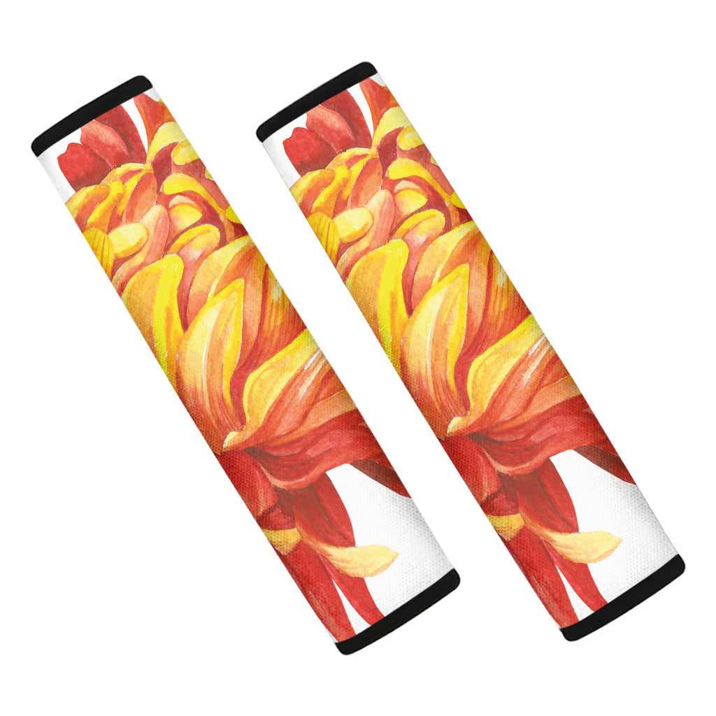 Watercolor Chrysanthemum Print Car Seat Belt Covers