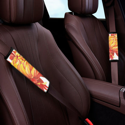Watercolor Chrysanthemum Print Car Seat Belt Covers