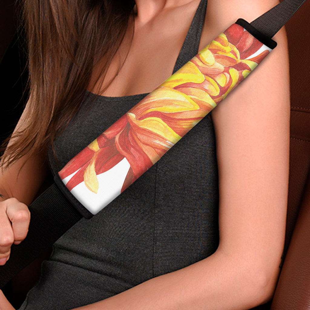 Watercolor Chrysanthemum Print Car Seat Belt Covers