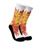 Watercolor Chrysanthemum Print Crew Socks