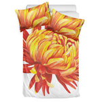 Watercolor Chrysanthemum Print Duvet Cover Bedding Set