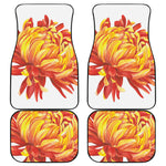 Watercolor Chrysanthemum Print Front and Back Car Floor Mats