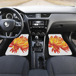 Watercolor Chrysanthemum Print Front and Back Car Floor Mats