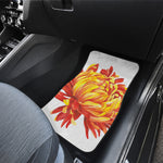 Watercolor Chrysanthemum Print Front and Back Car Floor Mats