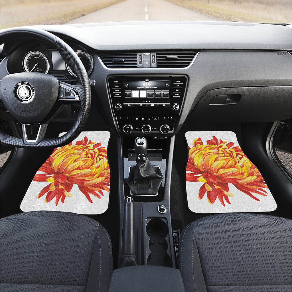 Watercolor Chrysanthemum Print Front Car Floor Mats