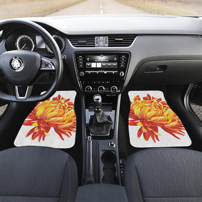 Watercolor Chrysanthemum Print Front Car Floor Mats