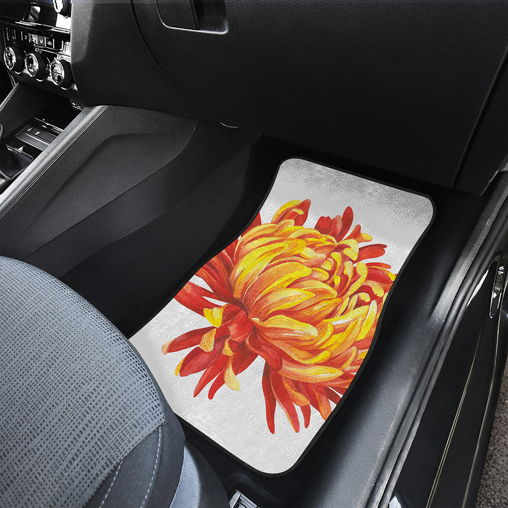 Watercolor Chrysanthemum Print Front Car Floor Mats