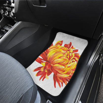 Watercolor Chrysanthemum Print Front Car Floor Mats