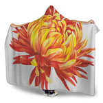 Watercolor Chrysanthemum Print Hooded Blanket