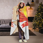 Watercolor Chrysanthemum Print Hooded Blanket